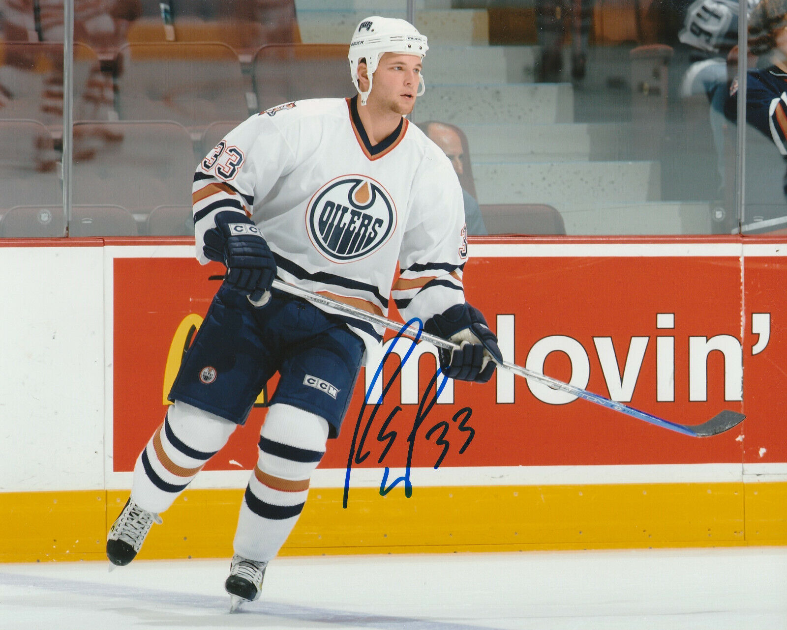 ROB SCHREMP SIGNED EDMONTON OILERS 8x10 Photo Poster painting! Autograph