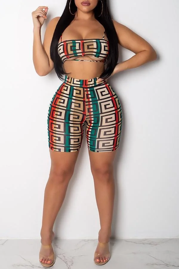 Casual Printed Shorts Set