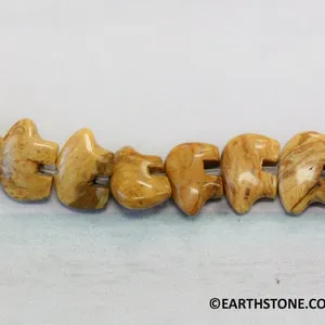pornhint Pornhint M/ Yellow Jasper 8x12mm/ 10x14mm Zuni Fetish Style Bear Bead Strand  Cute small bear Semiprecious gemstone Supply Kids Jewelry