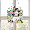 Flower Cup Cat - 5D DIY Pendant