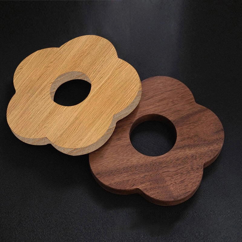 Japanese Style Cookie Coaster Beech Wood Black Walnut Wood Insulation Mat Placemat Coaster Cute Simple Pat Wind Insulation Mat