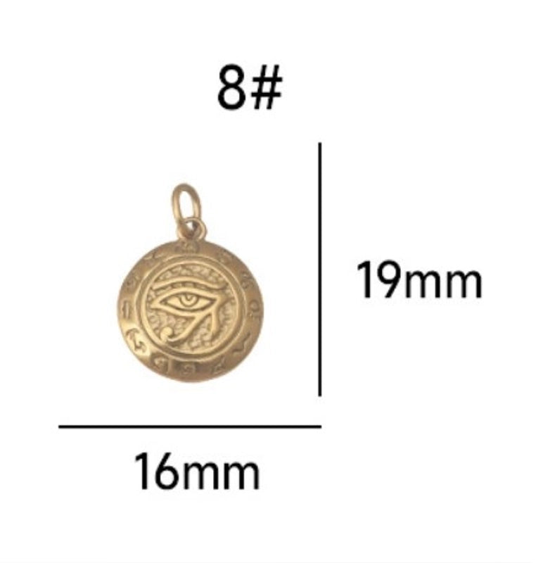 1 Piece Titanium Steel Devil’s Eye Heart Shape Rose Pendant