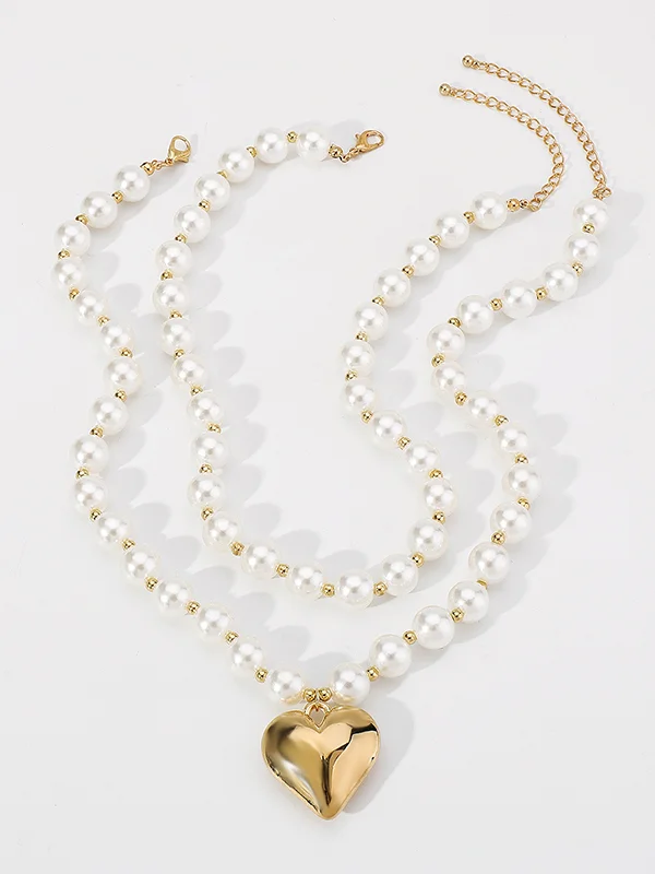 Beaded Heart Shape Necklaces Accessories Dainty Necklace