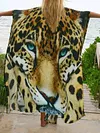 Tiger Print Loose Cover-Ups Tops