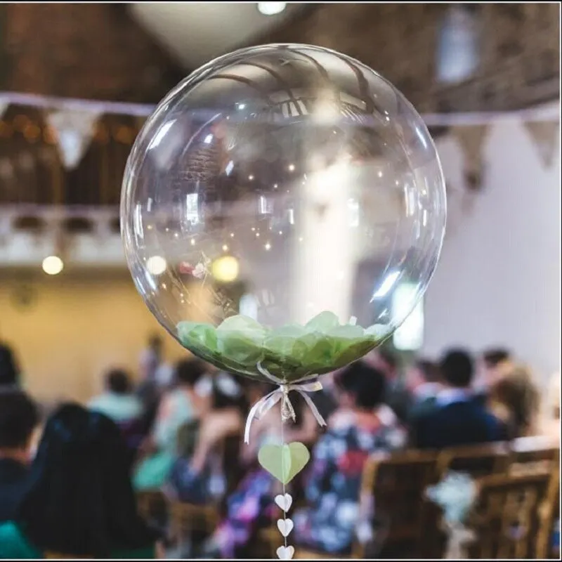 5pcs 18/20/24/36inch Luminous Transparent Bobo Bubble Ballons Christmas Wedding Birthday Party Decorations Clear Helium Balloons