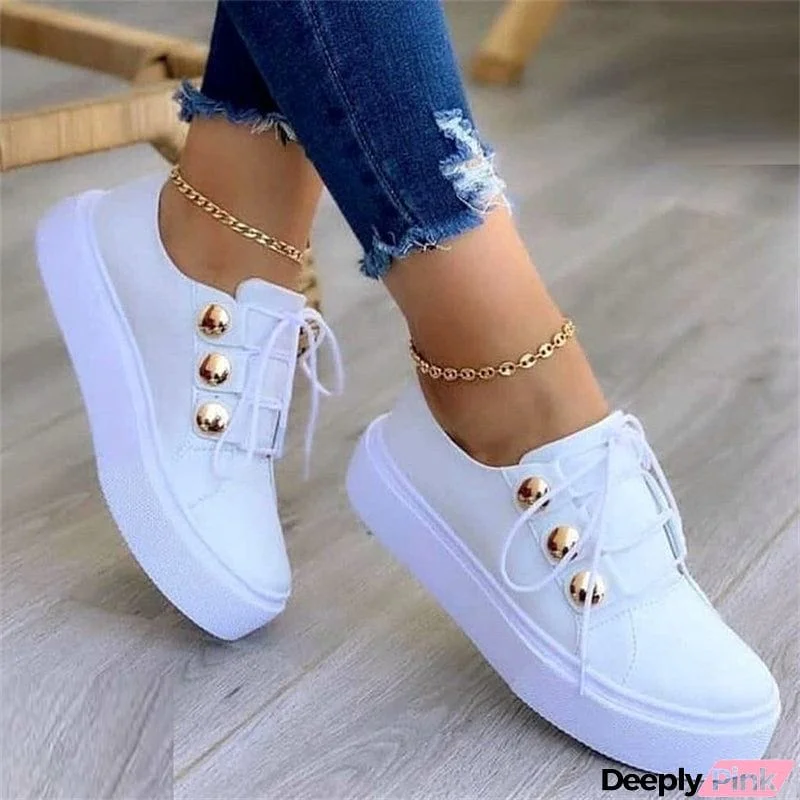 Stylish Large Size Female Round Head Thick Sole Loafers