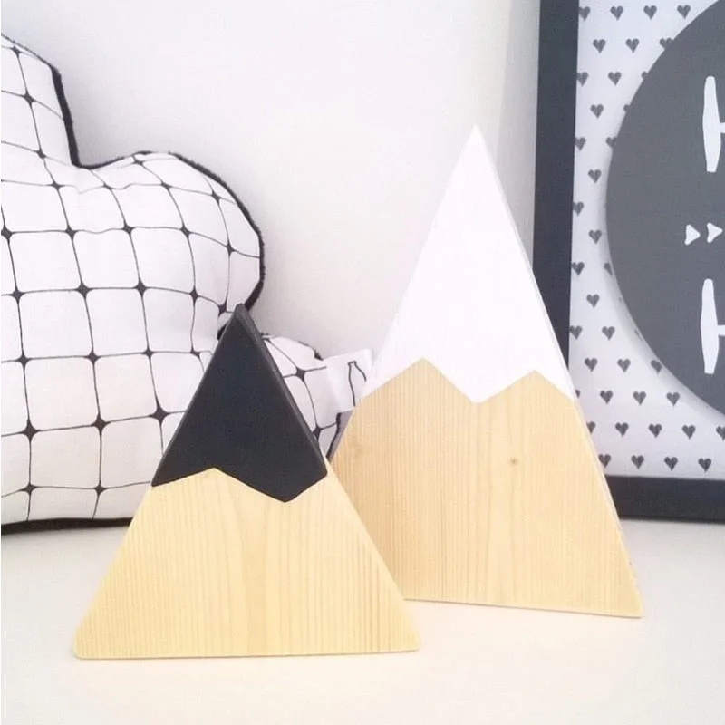 2pcs/set Nordic Style Wall Hanging Decor Baby Kids Bedroom Hanging Snow Mountain Shape Ornaments Decorations Scandinavian style