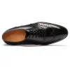 Handmade Black Mens Genuine Leather Oxford Dress Shoes 
