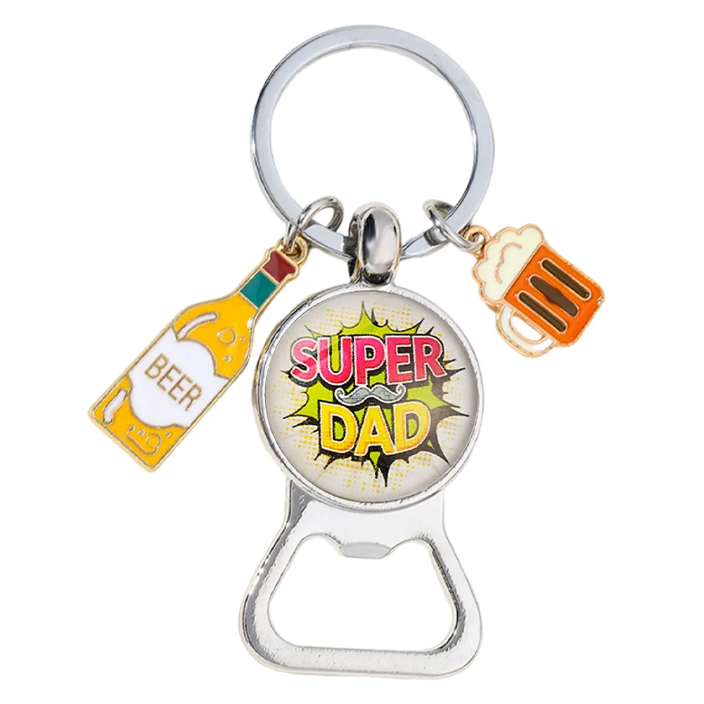 Beer Festival Zinc Alloy Beer Bottle Opener Keychain Gift for Christmas/Birthday