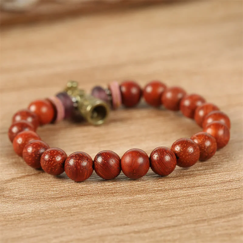Tibetan Red Sandalwood Dorje Vajra Om Mani Padme Hum Bracelet