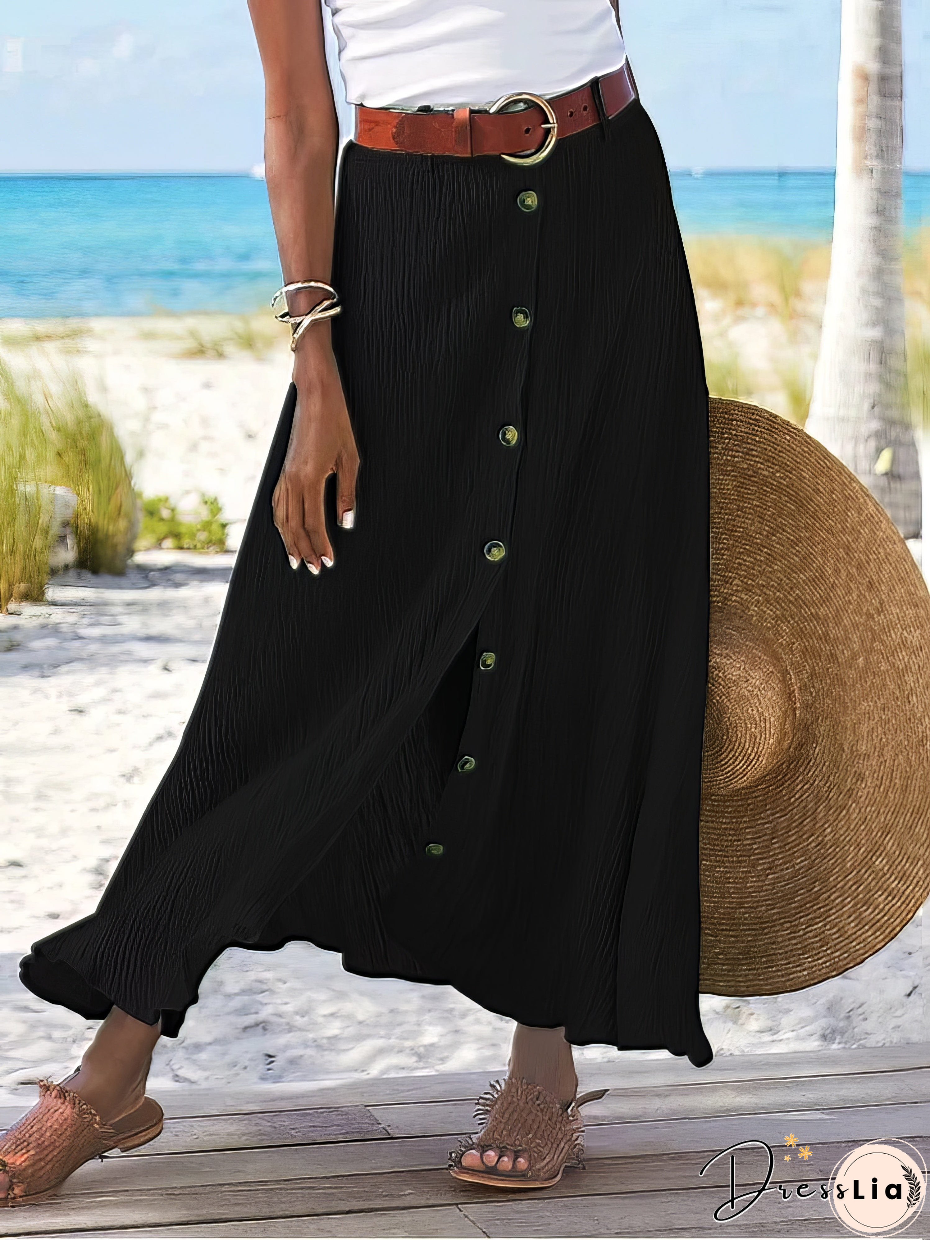 A-Line Cotton Blend Skirt