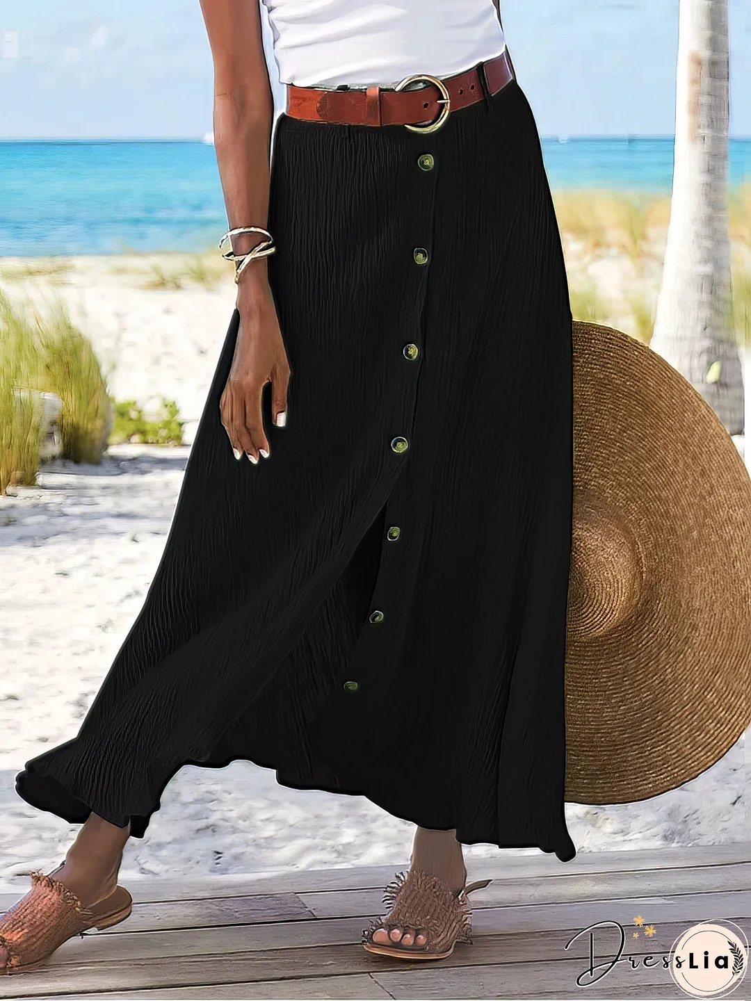 A-Line Cotton Blend Skirt