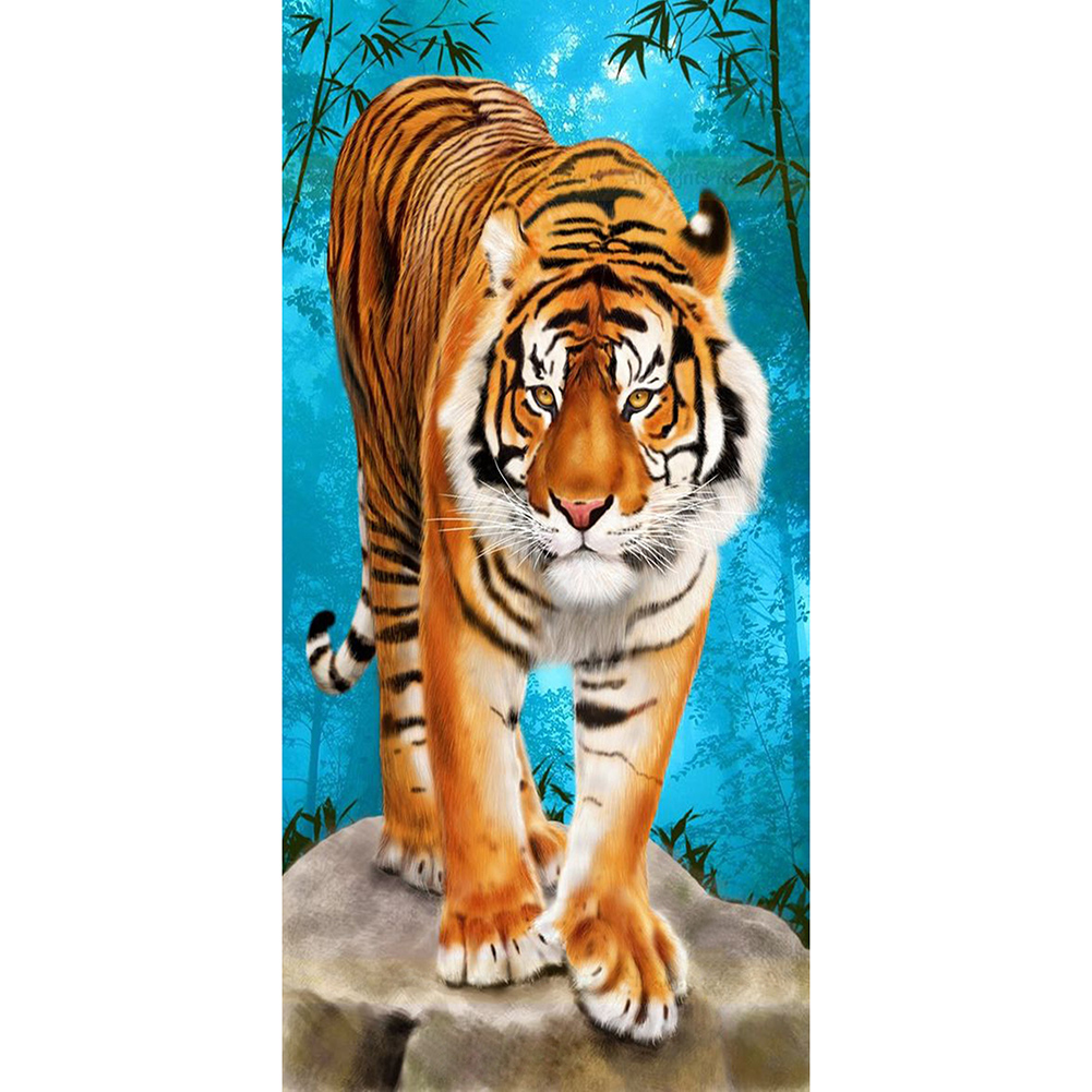 

45*85CM - Round Drill Diamond Painting - Tiger, 501 Original