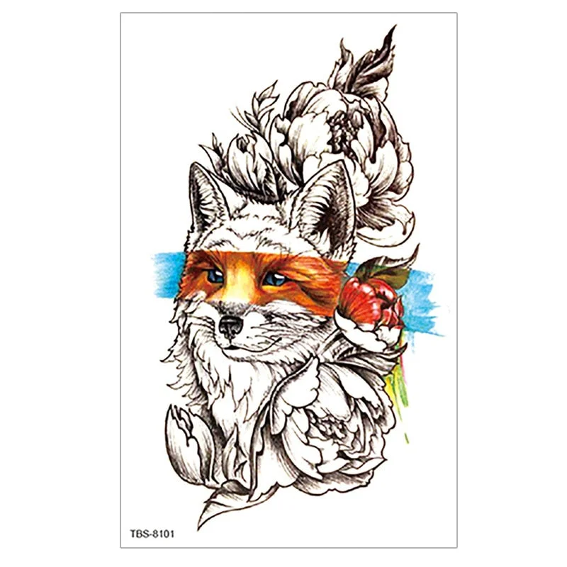 Waterproof Temporary Tattoo wolf tiger totem Fake Tatto Flash Tatoo cross angel Hand Arm middle size art Tattoos for Women men