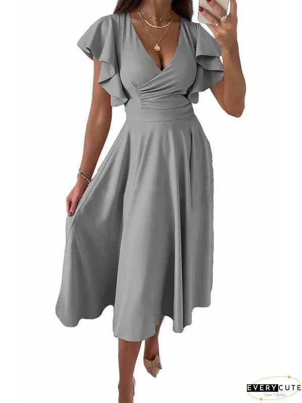 Party Dress with Flutter Sleeves