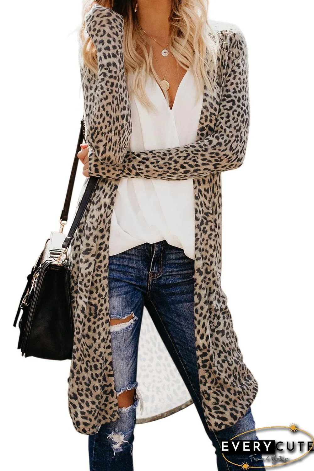 Leopard Print Long Cardigan