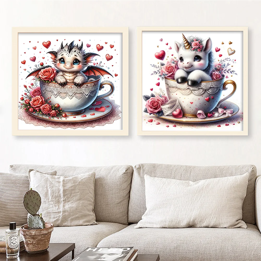 (2pcs)11CT Full Stamped Cross Stitch - Cartoon(Canvas|45*45CM)