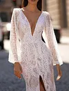 Lace Puff Sleeves Wedding Maxi Dress
