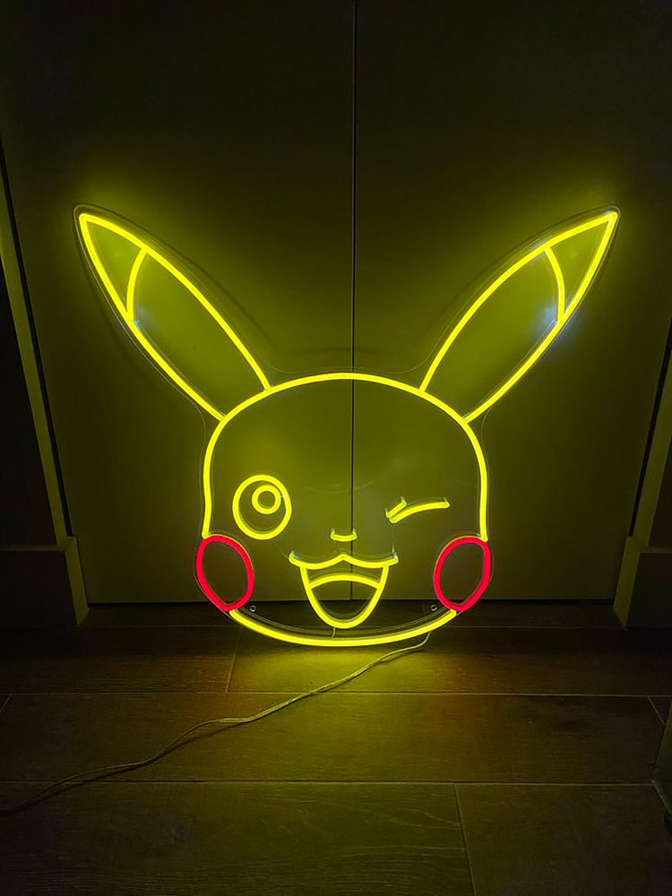 CUTE POKEMON PIKACHU Neon Sign, Personalized Design Led Neon Sign, Anime Bedroom Decor, Gameroom Wall Decor Light, Home Decor, Birthday Gift