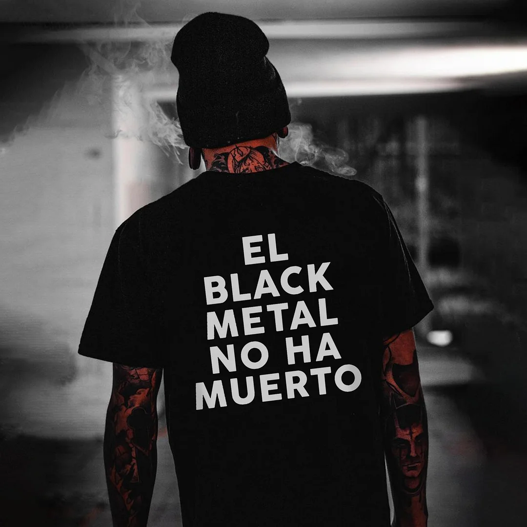 El Black Metal No Ha Muerto Printed Men's T-shirt -  