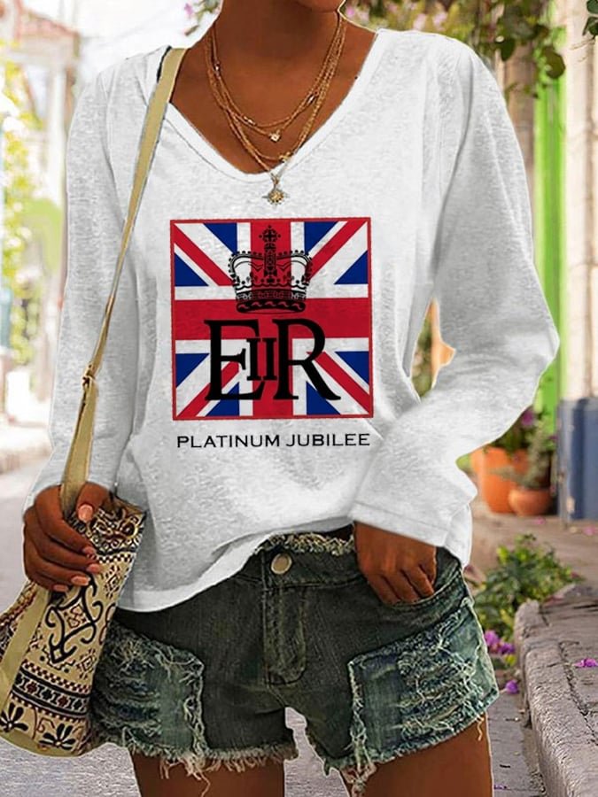 Women's Platinum Jubilee Print Casual T-Shirt