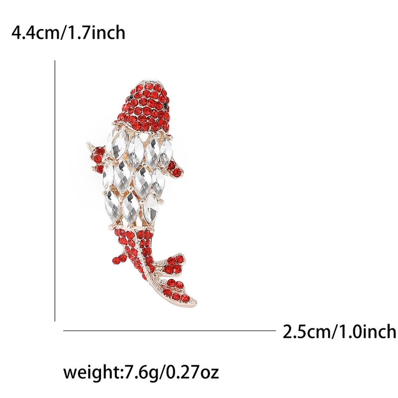 Lady Pin Fish Alloy Inlay Artificial Rhinestones Women’s Brooches