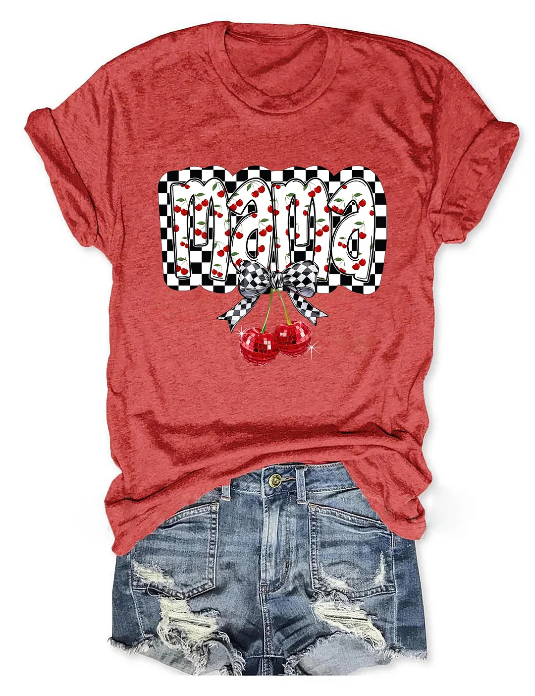 Cherry Bow Coquette Mama T-shirt