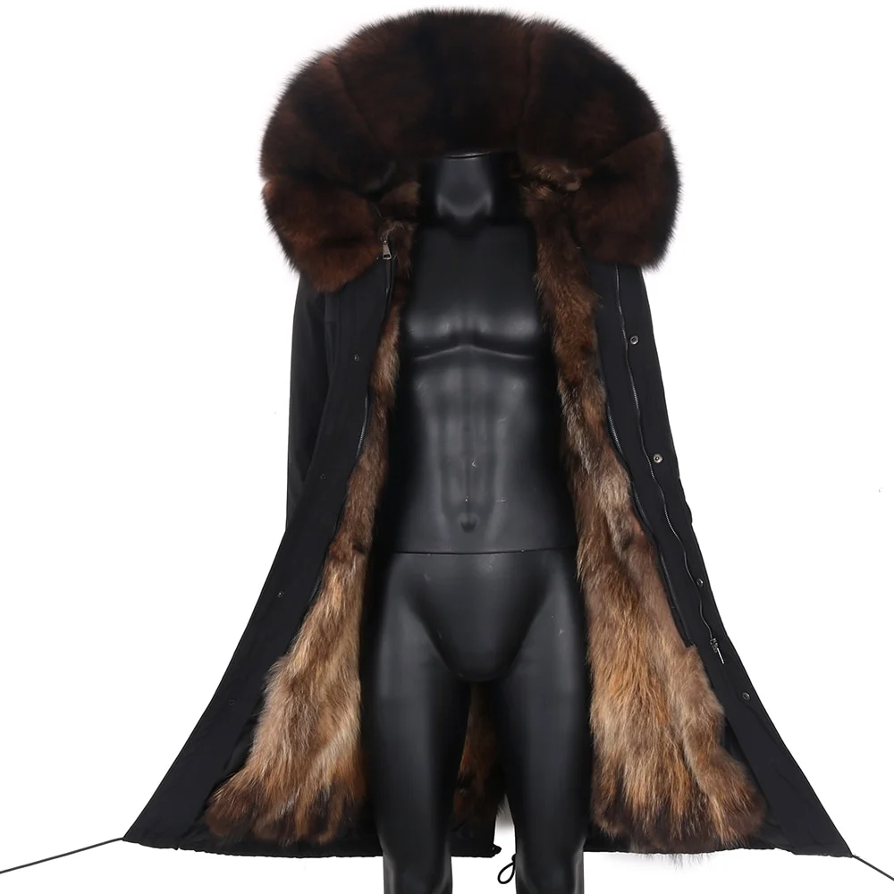 2022 Men Winter Jacket Real Fur Coat