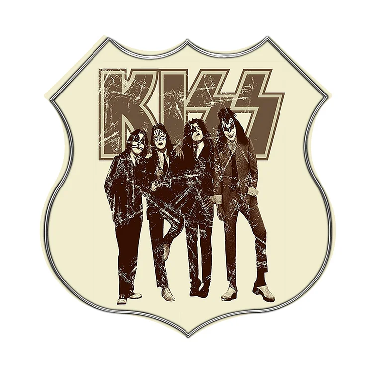 KISS - shield vintage en étain signe - 11.8x11.8inch
