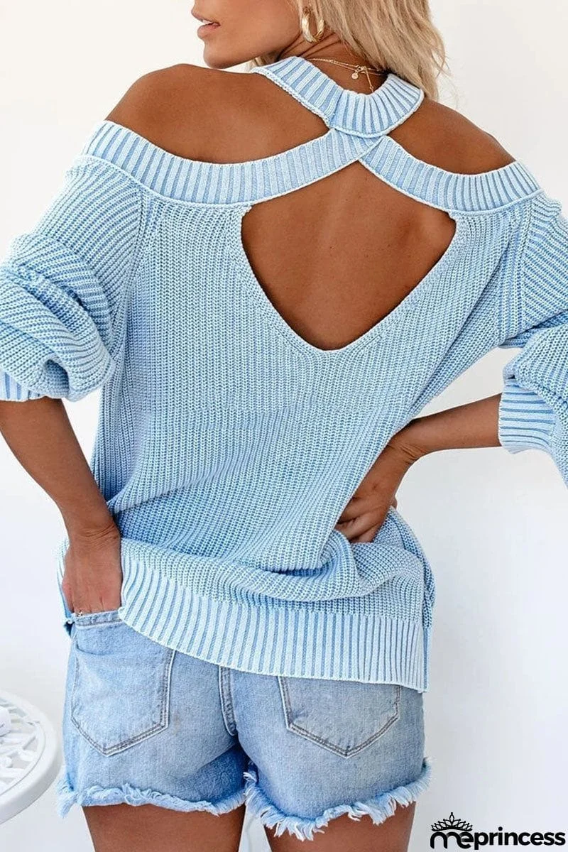 Cold Shoulder Knit Sweater