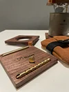 Handmade Portable North American Black Walnut + Brass Coffee Holder Set