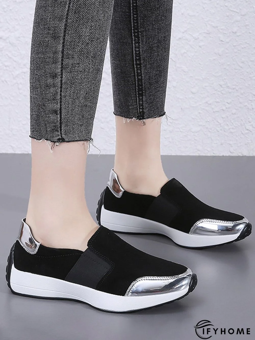 Casual Color Block Slip On Walking Shoes | IFYHOME
