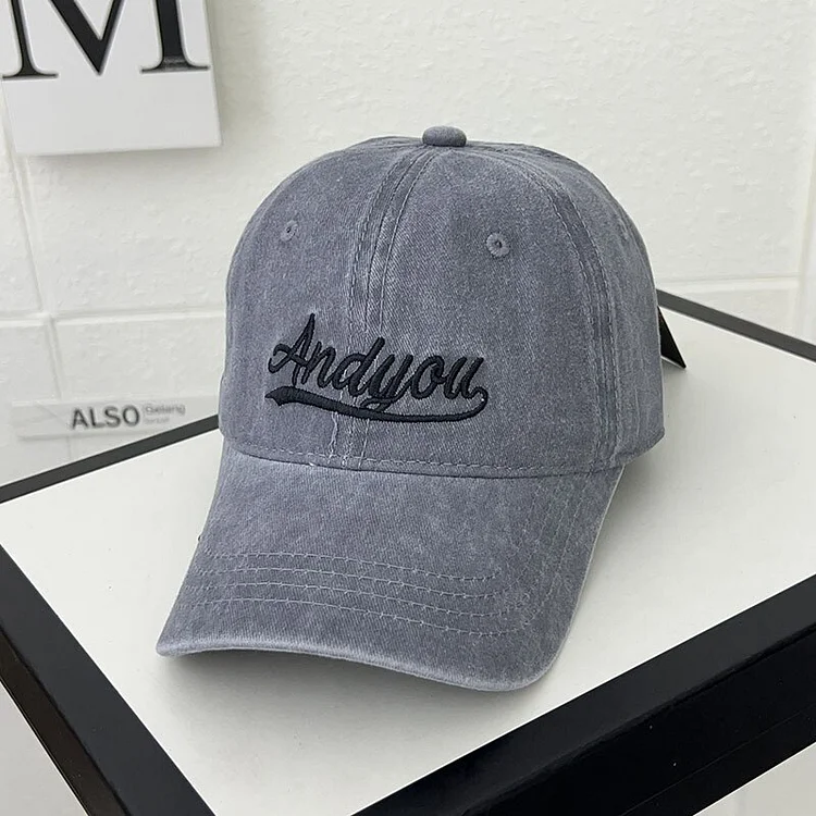 Spring and summer hats Vintage wash worn baseball cap letter embroidery casual versatile sunshade cap for men and women