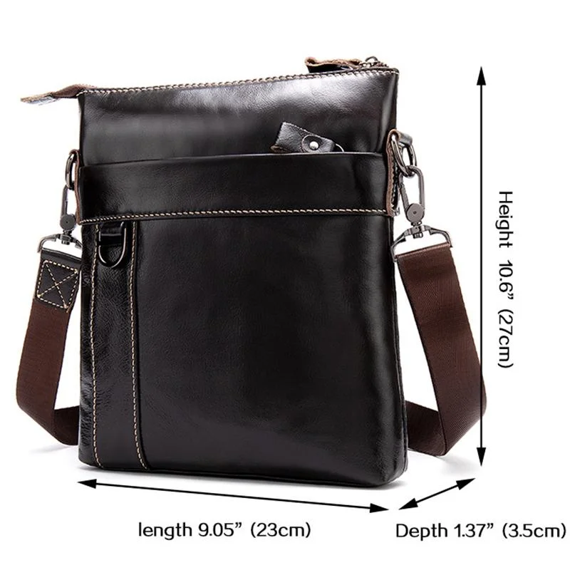 Organizational Layout Grain Textured Style Contrast Stitching Crossbody Sling Bag