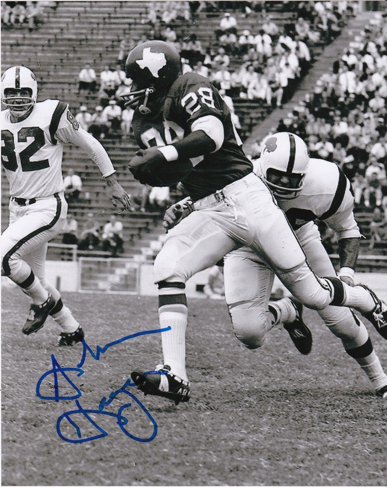 ABNER HAYNES DALLAS TEXANS ACTION SIGNED 8x10