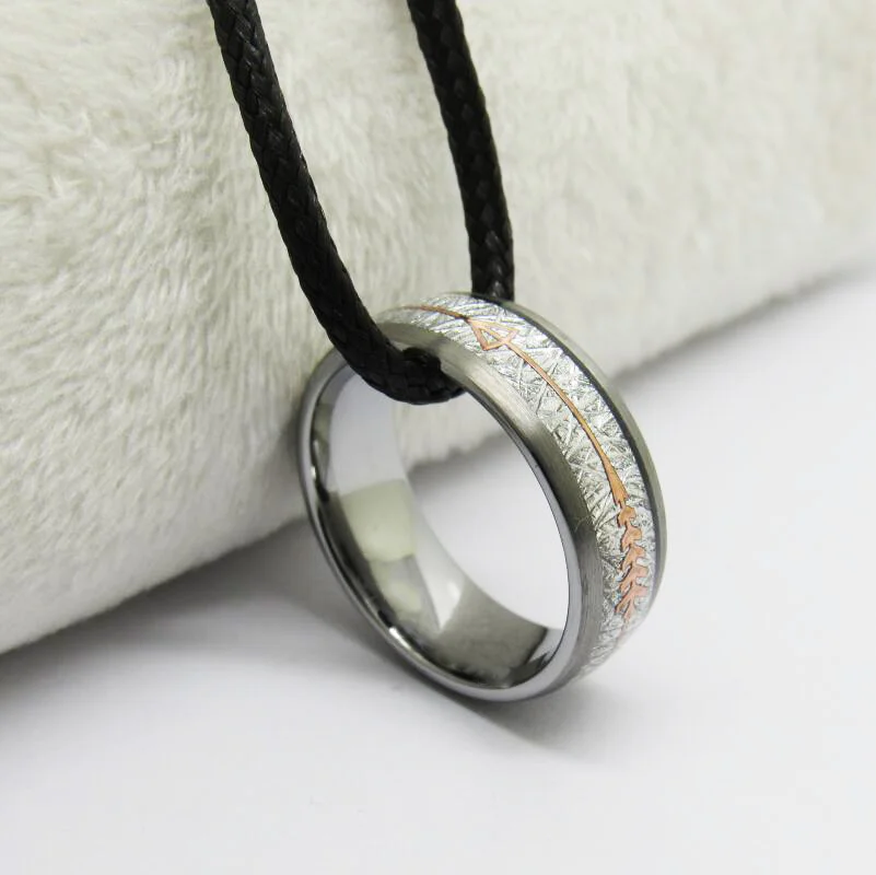 6MM 8MM Tungsten Gold Rings Full Arc Steel Color Inlaid With Silver Wire And Rose Gold Arrow With Mens And Womens