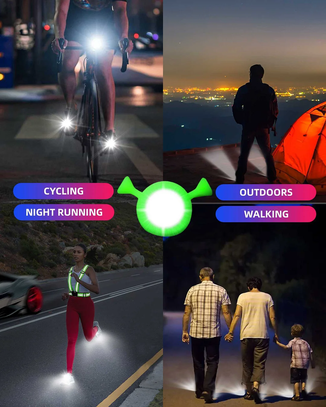 Croc lights - With SHREK'S Ears  for Adults and Kids