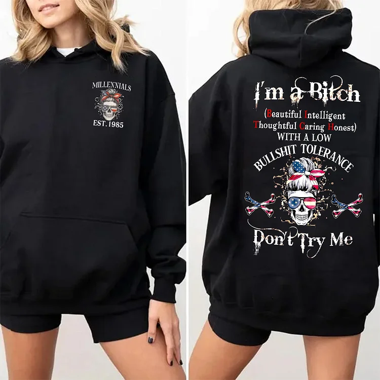 Custom Year Millennials Skull Hoodie, Don't Try Me Millennials FAFO Hoodie, Sweatshirt, T-shirt