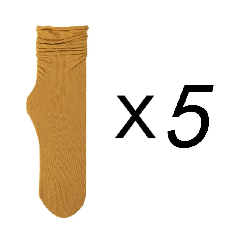 5 Pairs Women High Soft Velet Loose Socks Frilly Solid Socks for girls Breathable Men's socks One size Unisex