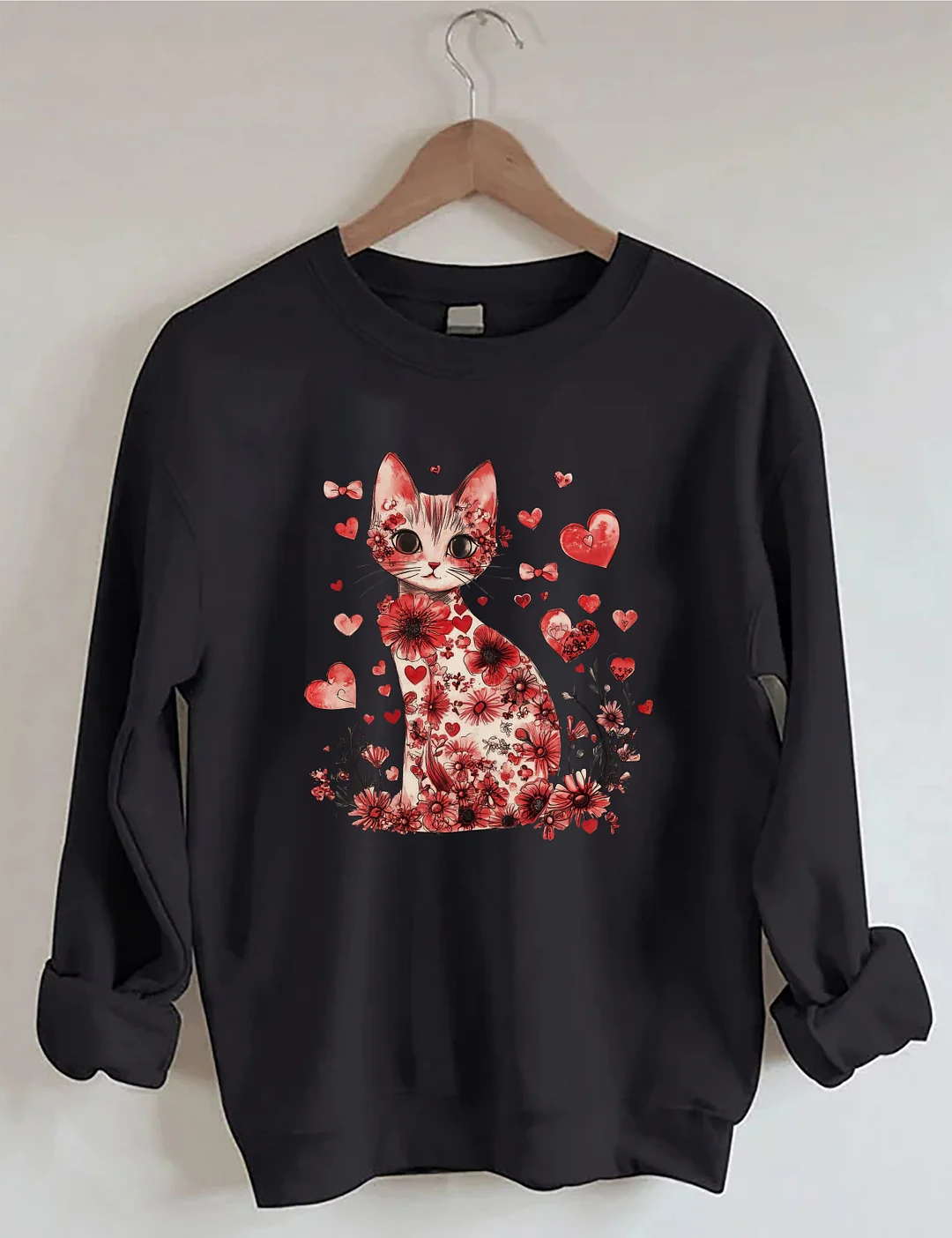 Valentine Cat Sweatshirt