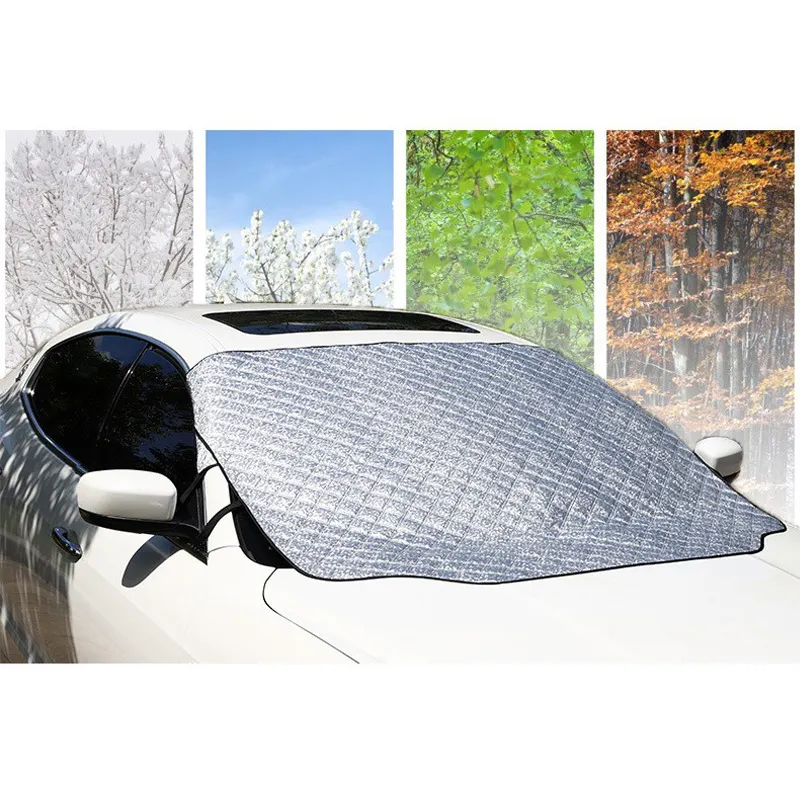 JD Magnetic Auto Exterior Front/Rear Windshield Block Cover Visor Car Sunshade Grey PE Business/Luxury Universal Fit Snow Ice
