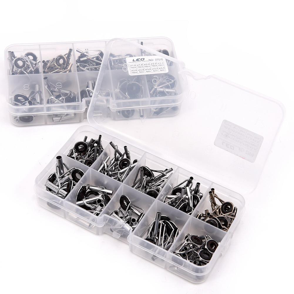 

80Pcs Fishing Rod Guide Guides Tip Set Repair Kit with Fish Box, 501 Original