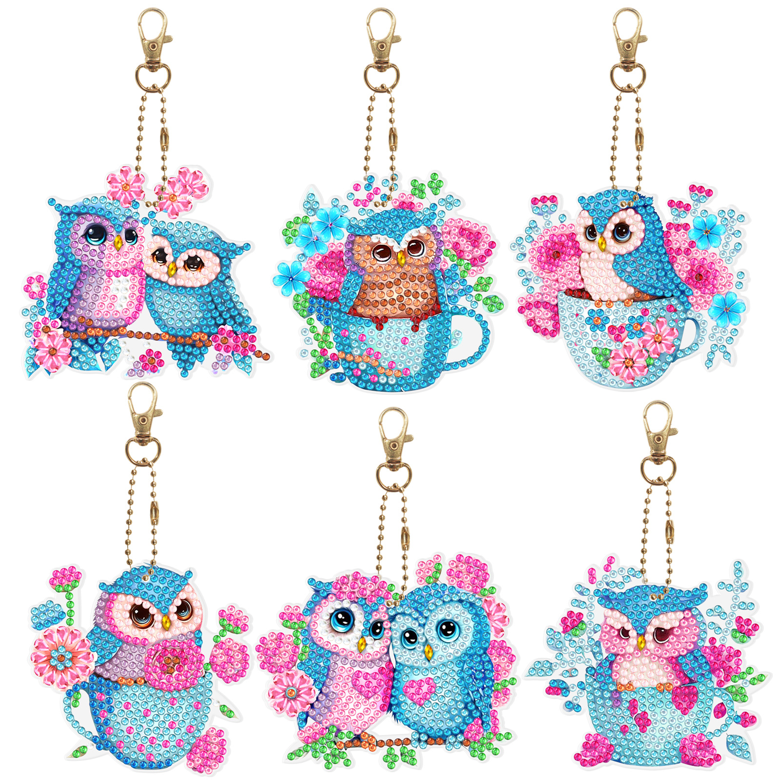Acrylic diamond painting keychain DIY handmade keychain diamond embroidery customization