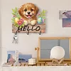 (US Only)Wood Hello Dog DIY Diamond Painting Hooks No Hole Punching Wall Decoration