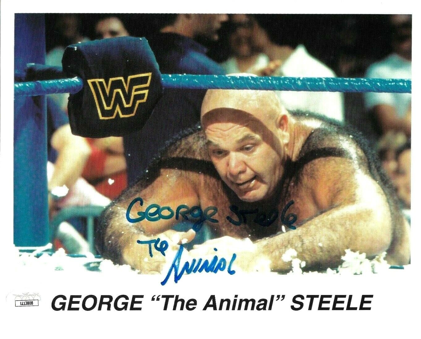 WWE GEORGE STEELE HAND SIGNED AUTOGRAPHED WRESTLING 8X10 Photo Poster painting WITH JSA COA RARE