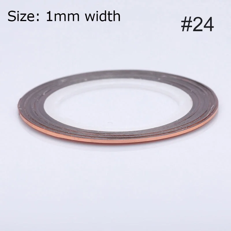 1mm 2mm 6mm Matte Glitter Nail Striping Tape Line Rainbow Multi Color Styling Tool Sticker Decal  DIY Decoration-Nail Inspo