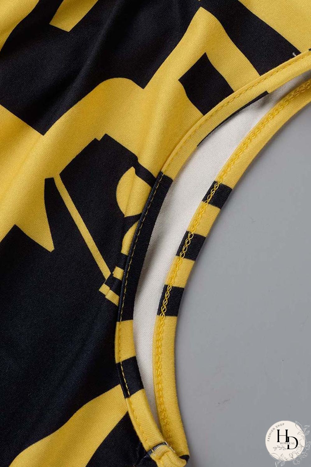 Yellow Casual Print Solid Basic O Neck Denim Dress Dresses