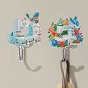6pcs/set DIY Special-shaped Diamond Painting Wall-mounted Key Hook Kit (Sewing Machine)