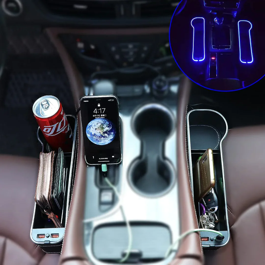 Car Seat Gap Storage Box with Charging