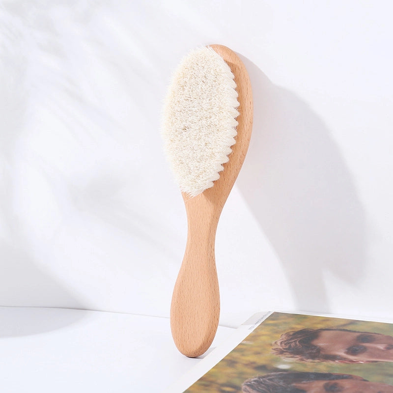 Lotus Baby Wool Bath Brush Children’s Bath Brush Scrub Brush Lotus Air Bag Massage Comb Beech Flat Comb Three-piece Set